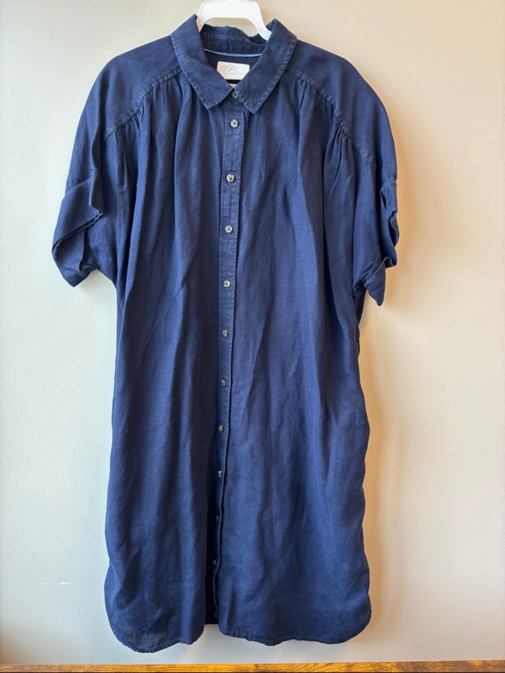 J. Crew Navy Button-Front Casual Shirt Dress